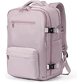 SHRRADOO Travel Laptops Backpack for Women Men, Casual Work Bag 17inch High School College Backpack Airline Approved Backpack for Hiking Business (Pink khaki)