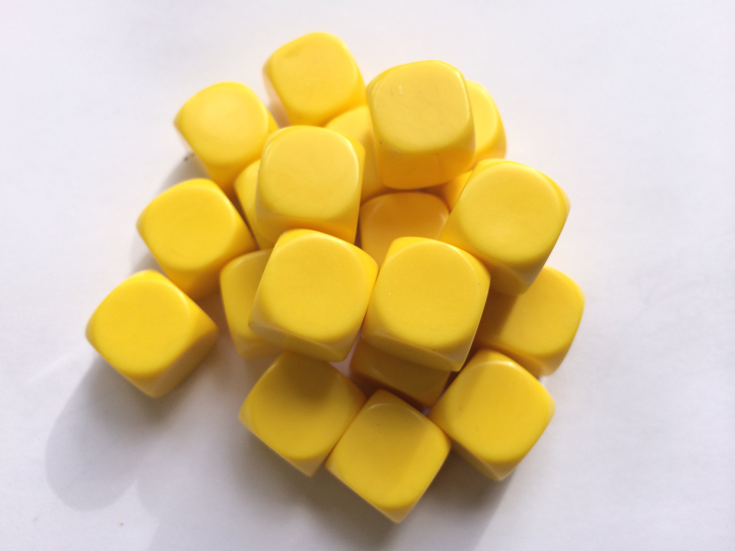 Blank Dice pack of 20 Re-writeable Yellow