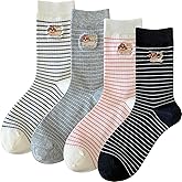 Daphene Women's Cute Crew Socks All Season | Premium Combed Cotton Breathable Cozy Soft | Fun Cartoon Designs | Holiday Gift