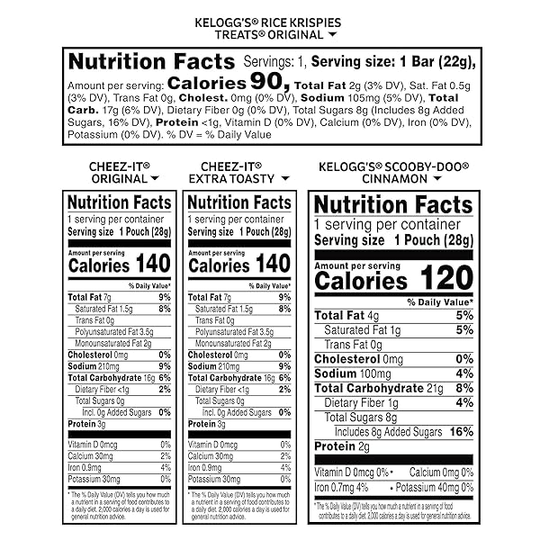 KELLOGG’S CHEEZ-IT, RICE KRISPIES TREATS & SCOOBY-DOO, LUNCH SNACKS, BULK VARIETY PACK (42 COUNT)