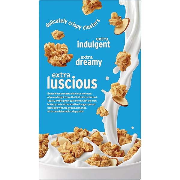 KELLOGG’S EXTRA GRANOLA CEREAL, FIBER CEREAL, FAMILY BREAKFAST, ALMOND, 20.2OZ BOX (1 BOX)