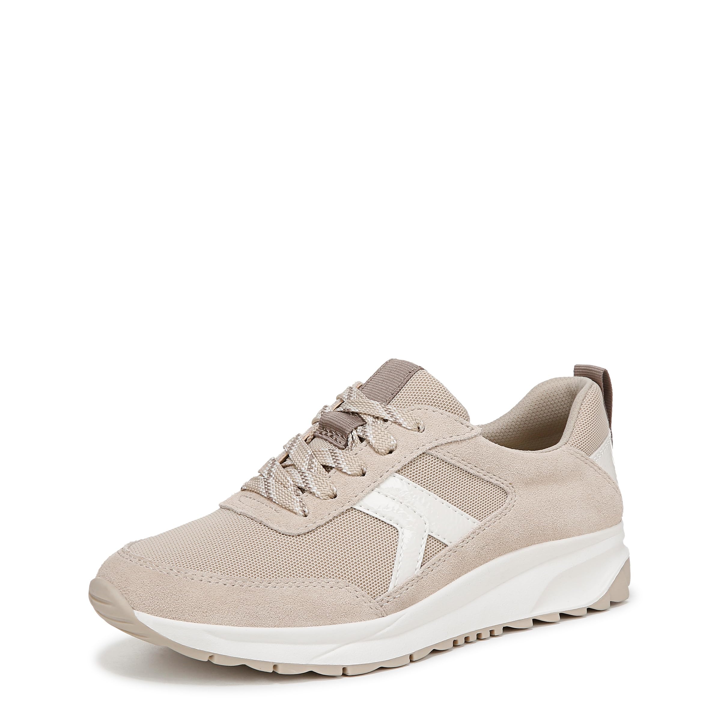 Naturalizer Womens Shay Jogger Lace-Up Warm White/Porcelain Suede 7 Wide