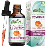 Vitamin B Complex Liquid Drops - B1 B2 B3 B5 B6 Biotin Folate and Choline | All B vitamins, Vegan and Sublingual, Supplement for Women and Men, Plus Blend for Energy Support