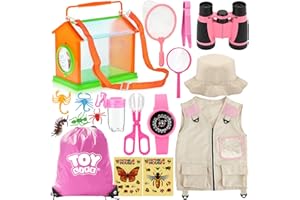 TOY Life Kids Explorer Kit with Bug Catcher for Kids, Bug Catching Kit with Bug Toys, Kid Safari Vest & Hat, Compass, Binoculars, Magnifying Glass, Educational Outdoor Toys Girls Kid Adventure Kit
