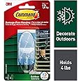 Command Outdoor Large Window Hooks, Total 4 Hooks with 8 Command Strips, 4 Pack of 1 Hook, Decorate Damage-Free