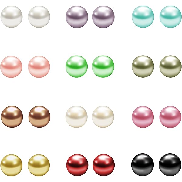 Lot De 12 Paires De Boucles D'oreilles Fantaisie Perles Noires - Neuf Avec étiquettes