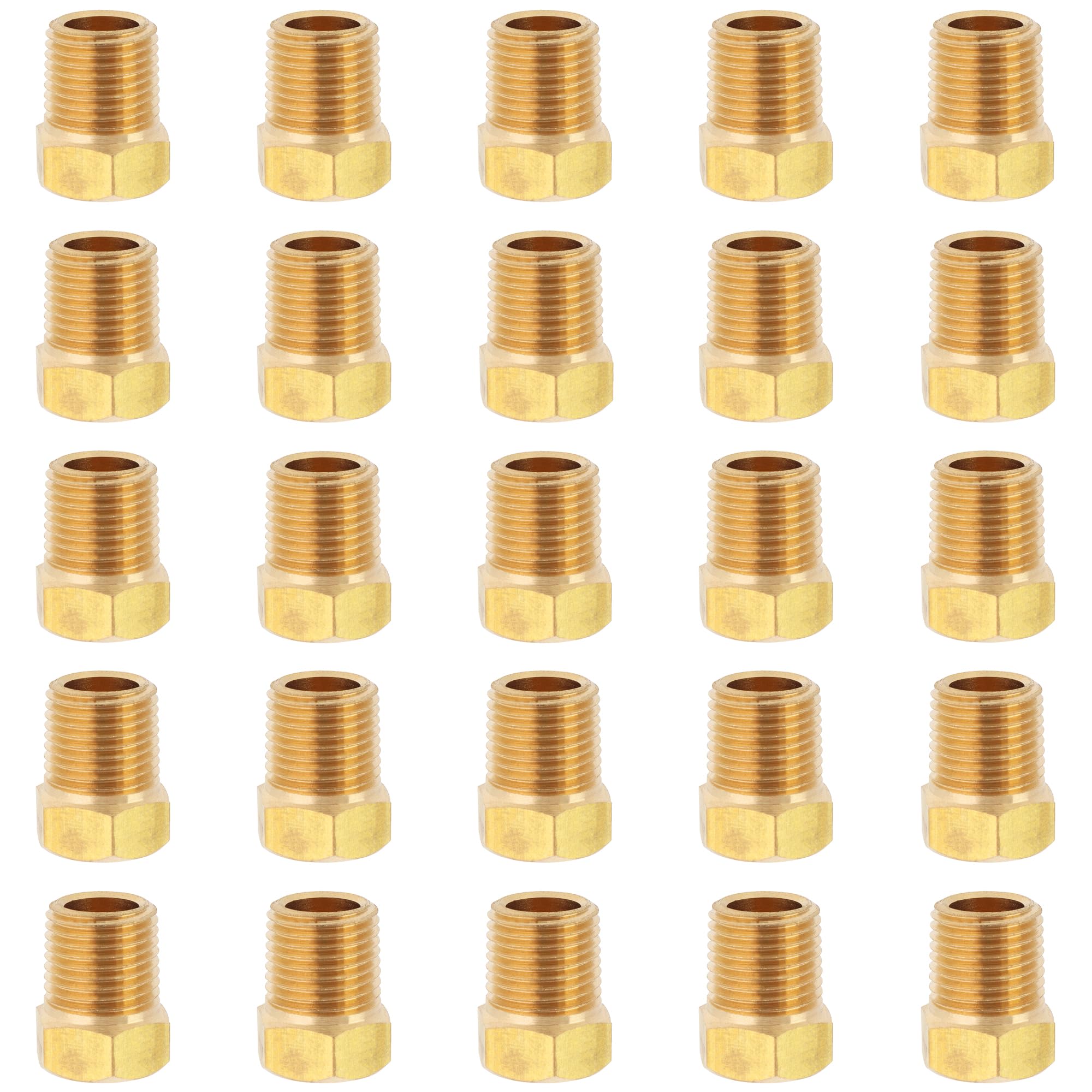LTWFITTING Brass Pipe Hex Head Plug Fittings 1/8-Inch Male BSPT Air Fuel Water Boat (Pack of 25)