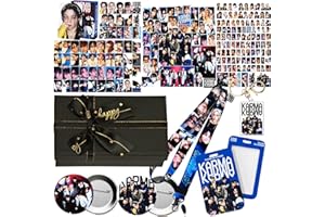 PYAJUU Stray Kids KARMA Album Gift Box Set, Including 55PCS KARMA Photocards, 100PCS Album Sticker Pack, 1 Lanyards, Card Holder, 1 Stray Kids Keychain and 2 Badge Gift for STAY Straykids Merch