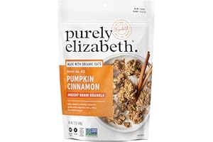 PURELY ELIZABETH. Purely Elizabeth Ancient Grain Granola, Made With Organic Oats, Pumpkin Cinnamon, Vegan Friendly, Gluten Free & Non-GMO, 12 Ounce (Pack of 6)