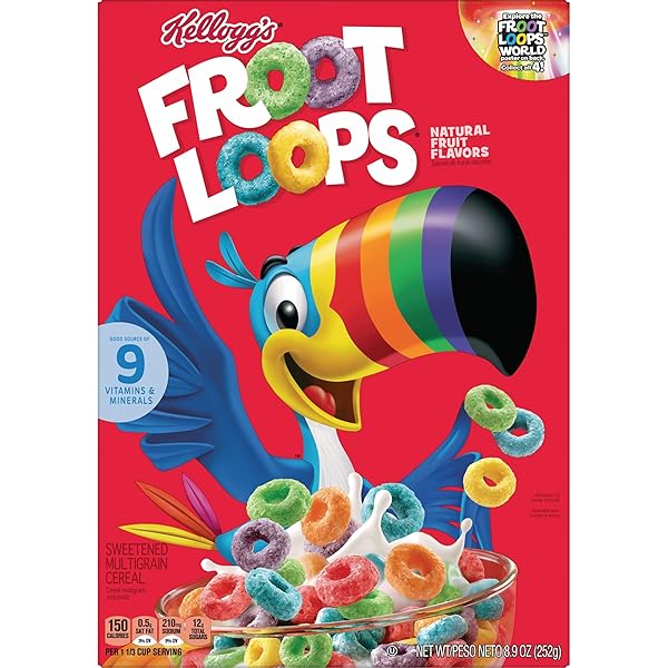 KELLOGG’S FROOT LOOPS BREAKFAST CEREAL, KIDS CEREAL, ORIGINAL, 8.9OZ BOX (1 BOX)