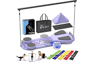 PILATEX Pilates Board – Foldable Pilates Reformer with Resistance Bands, Bar & Travel Bag – Full-Body Strength & Ab Training Equipment for Women & Men, 15 in 1