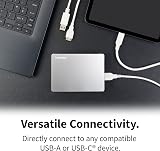 Toshiba 2TB Canvio Flex Portable External Hard Drive USB-C USB-A Silver view 3