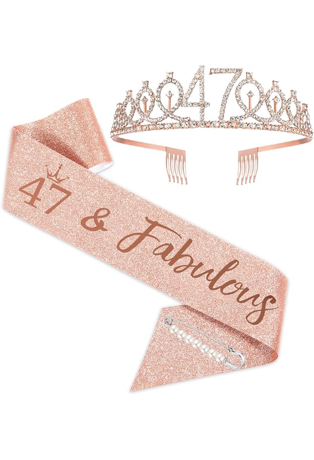Happy 47th Birthday Banner Backdrop - Pink Purple Gold Decorations For Women, 4x6 Ft Party Background - View #5
