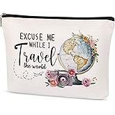 Papiailove Travel Gifts Cosmetic Bags for Women Cosmetic Travel Bag, Girls Trip Gifts Favors, Best Gifts Makeup Bag for People Who Love Travel