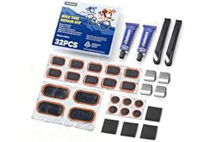 AUTOWN Bike Tire Repair Kit, 32PCS Bicycle Inner Tube Patch Kit with Patches, Tire Levers, Rubber Repair Sealants and Portable Case for Bikes, Motorcycles & Inflatable Tubes
