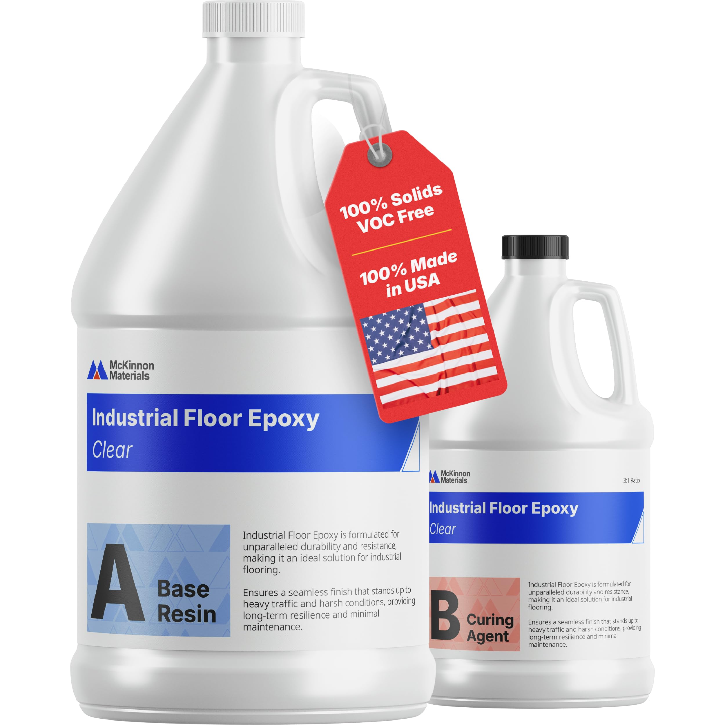 McKinnon Garage Floor & Concrete Epoxy Kit 1 Gallon, 100% Solids