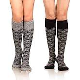 DoSmart Womens Winter Warm Knee High Socks Ladies Wool Cozy Thick Hiking Skiing Comfy Thermal Boot Long Socks 2 Pairs