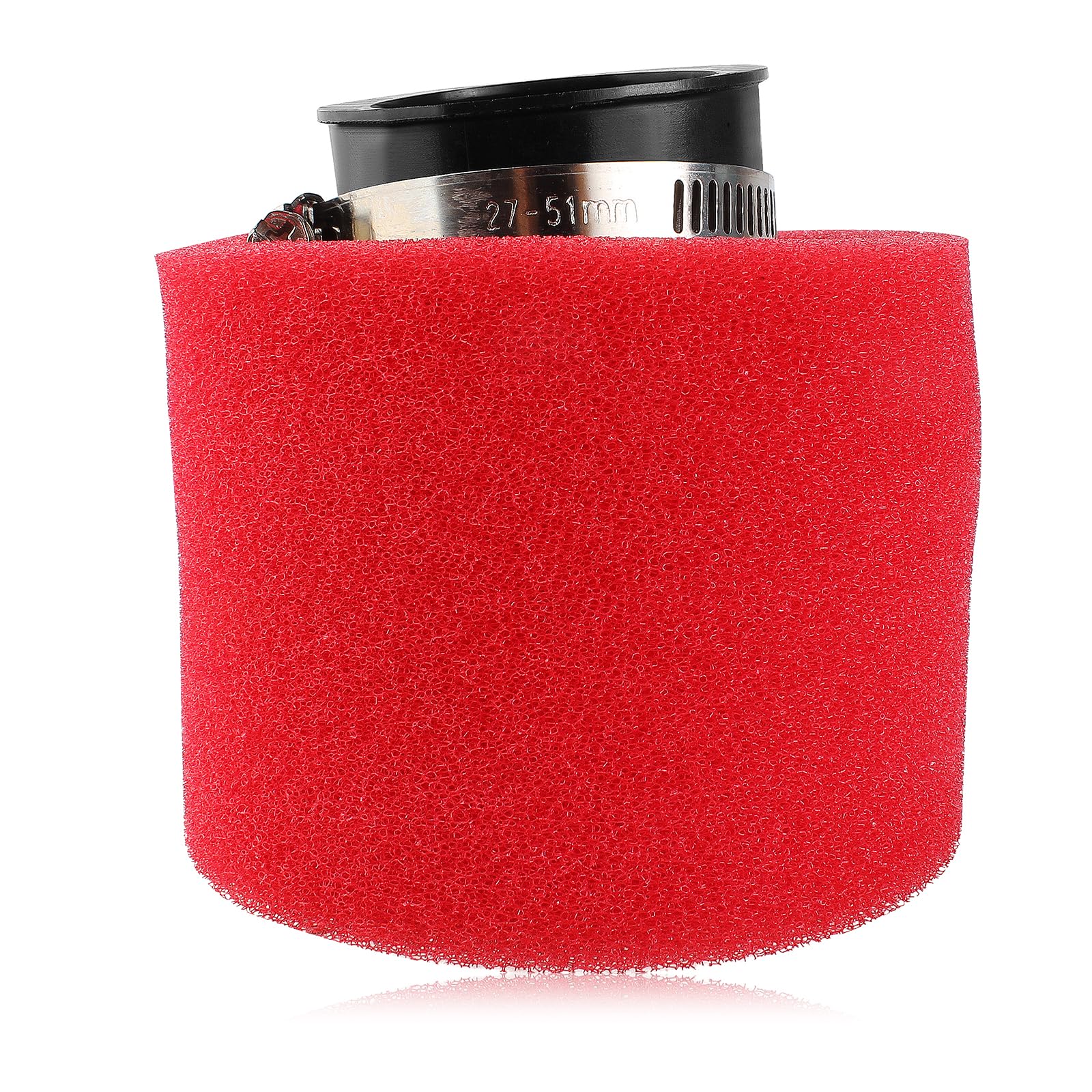QAZAKY Universal 42mm 1.65inch Red Angled Double Foam Pod Performance Air Filter Cleaner 125cc 150cc 200cc 250cc GY6 Motorcycle ATV Scooter Quad Go Kart Moped Pit Dirt Bike Yamaha PZ24 41mm 43mm