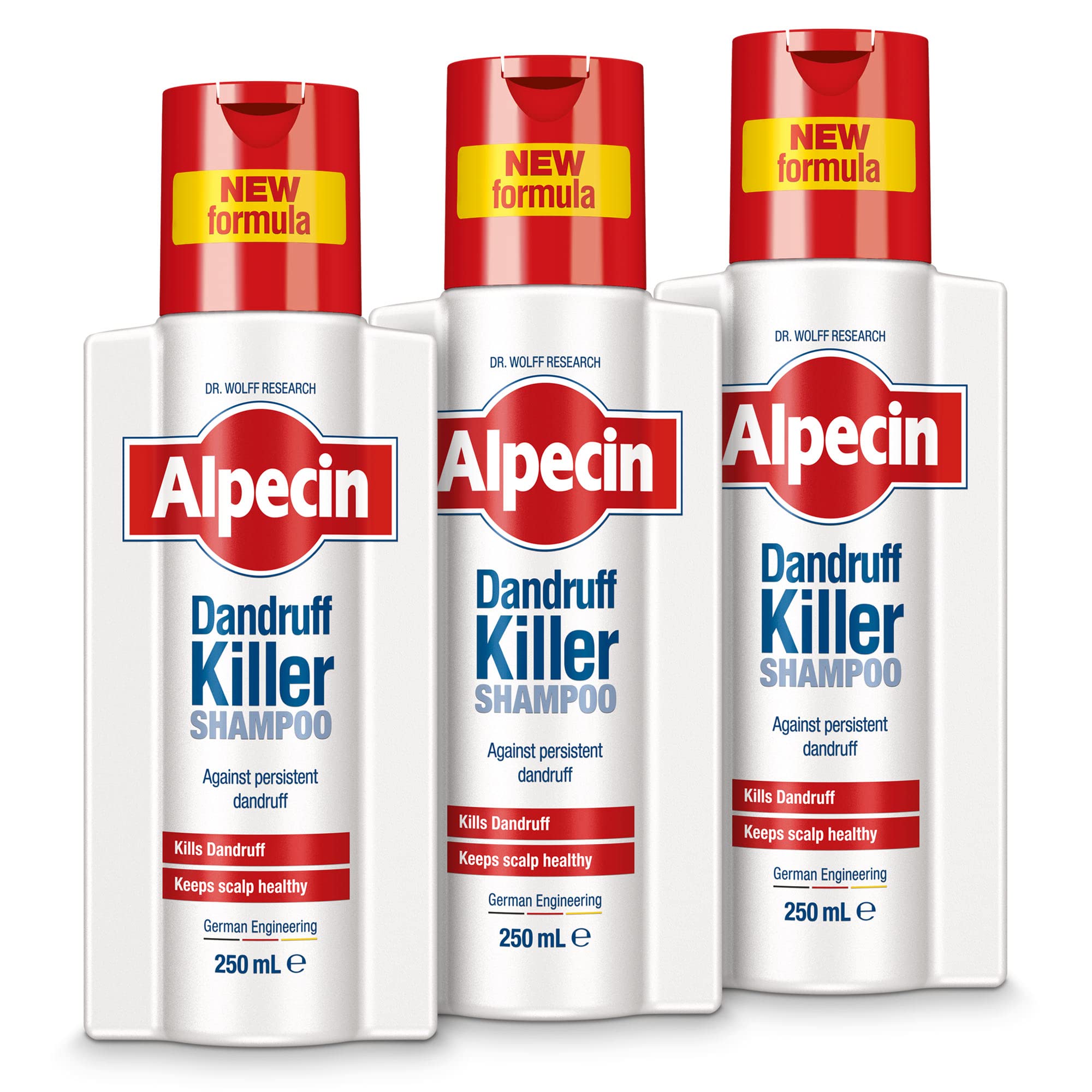 Alpecin Dandruff Killer Shampoo 3x 250ml | Effectively Removes and Prevents Dandruff | Hair Care for Men Made in Germany
