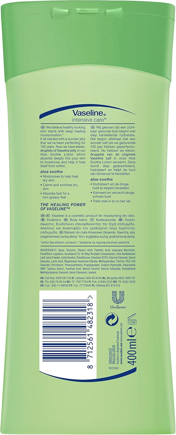 Vaseline Intensive Care Aloe Soothe Body Lotion 400 ml, WHITE, 400 ml (Pack of 1) - Image 3