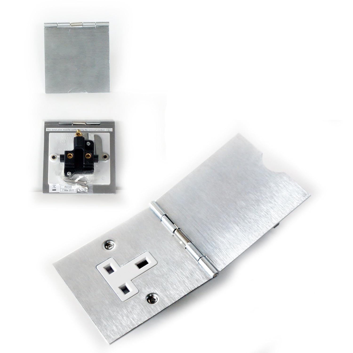 Brushed Steel Single Floor Plug Socket Outlet 1 Gang Amazon.co.uk Electronics