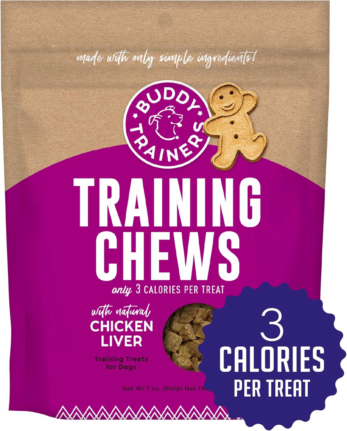 Buddy Trainers Dog & Puppy Training Treats for Small or Large Dogs, Made in USA, Natural Chicken Liver 7 oz : Pet Supplies