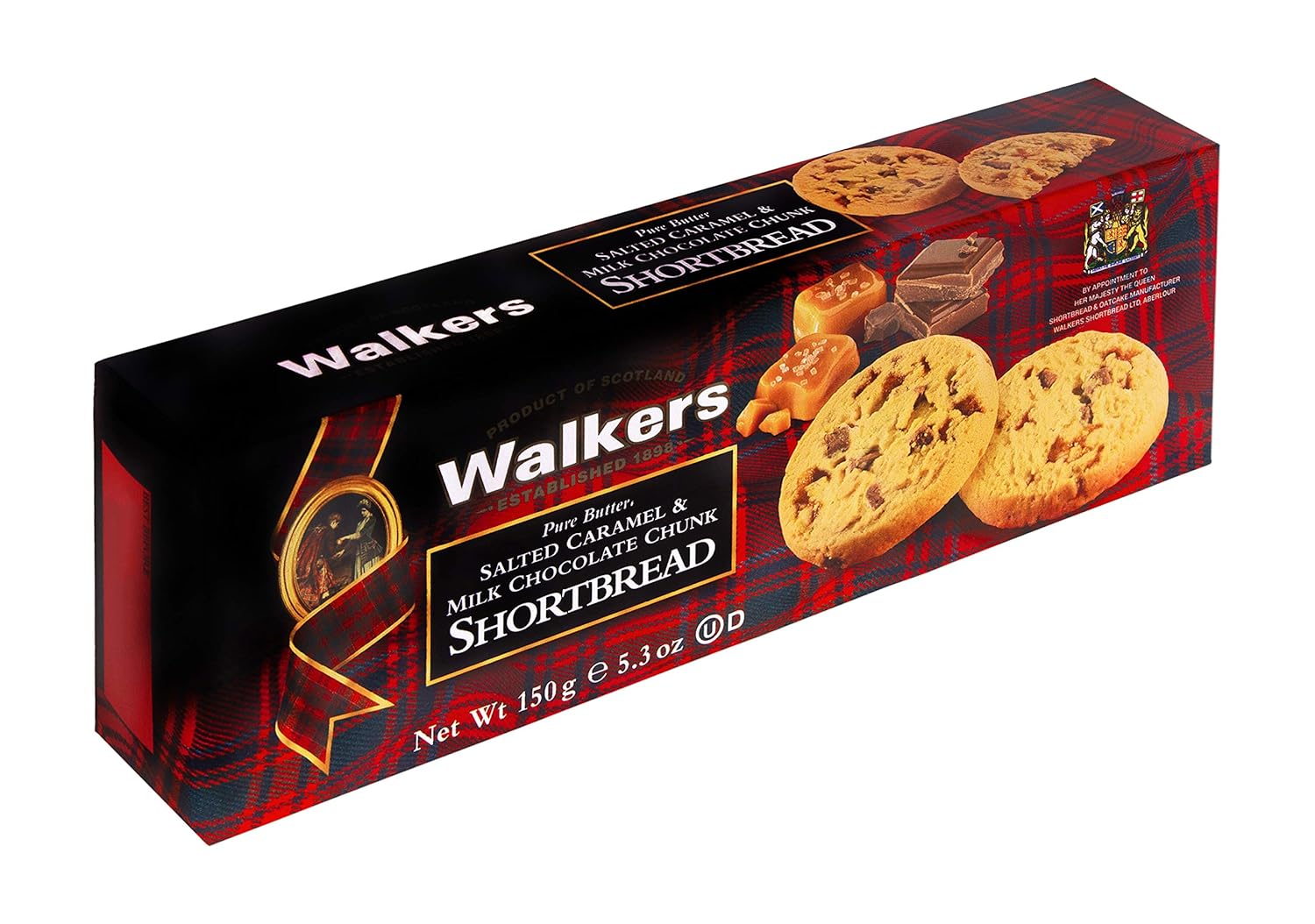 Walkers Salted Caramel & Milk Chocolate Chip Shortbread, 150 g Amazon
