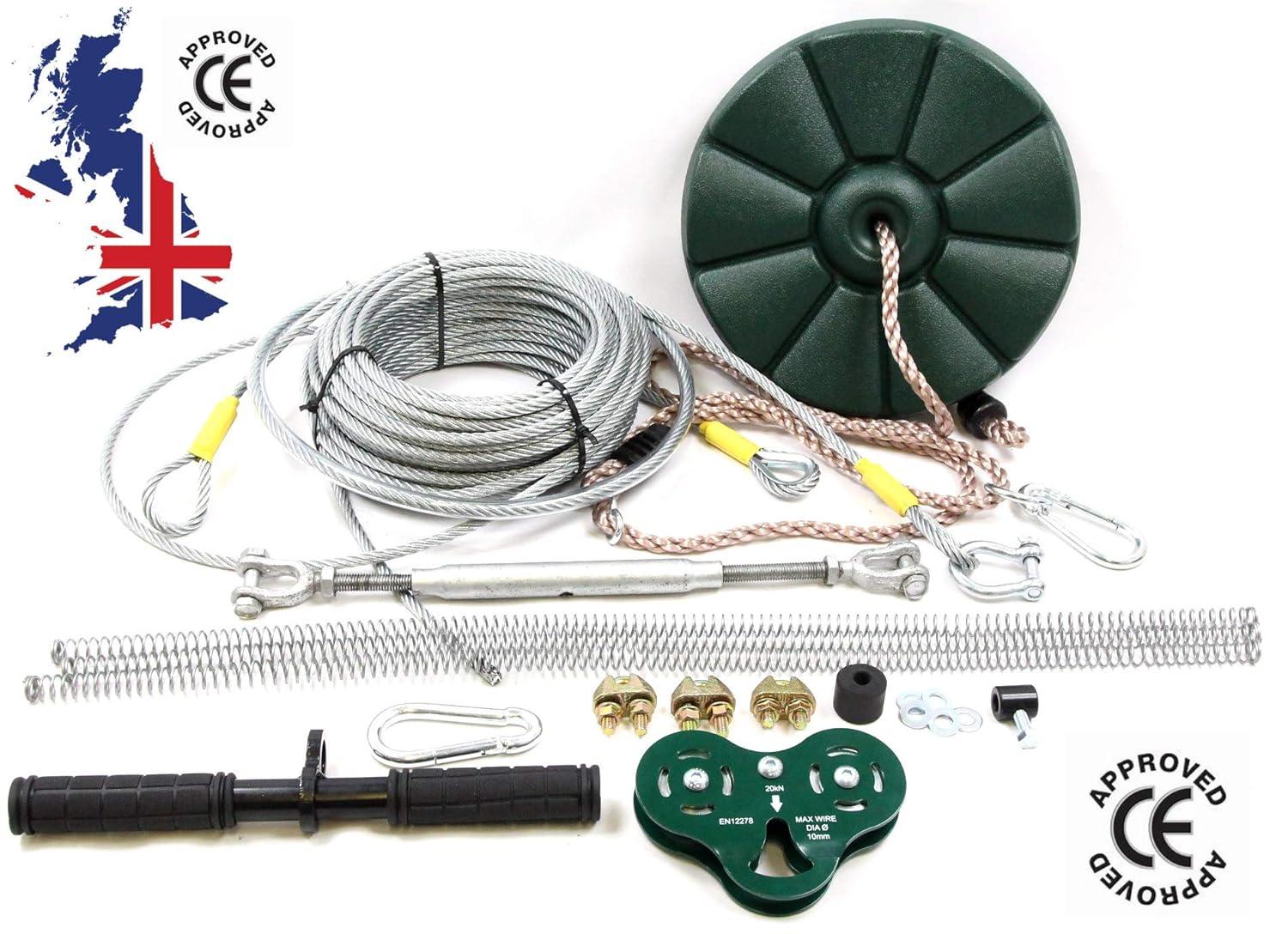 Blackhawk Heavy Duty Zip Line Kit 30m x 6mm For Adult Use Up To 20