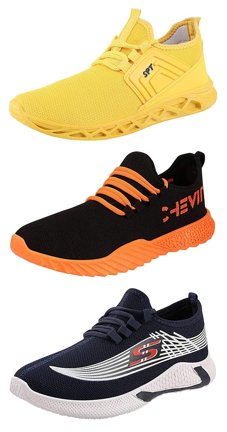 Buy Chevit Combo Pack of 3 MultiColor Sneakers, Gym Buy Chevit Combo Pack of 3 MultiColor Sneakers, Gym