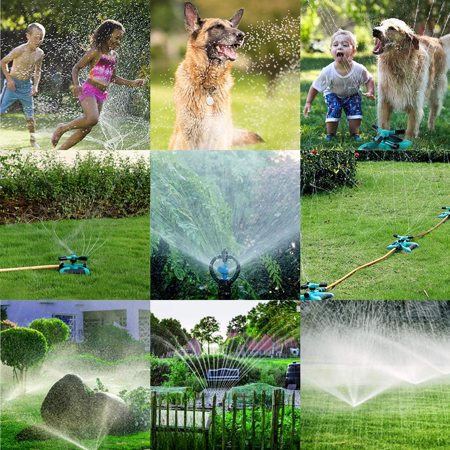 Gesentur Garden Sprinkler, Lawn Irrigation System 360 Degree Rotating, 3 Adjustable Arm and Nozzle Water Sprayer, Automatic Water Sprinklers… : Garden & Outdoor
