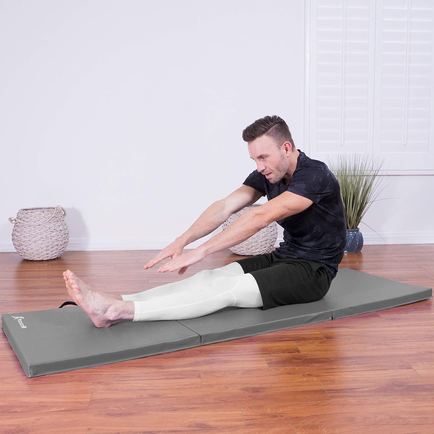 ProsourceFit Tri-Fold Folding Exercise Mat - Grey : Sports & Outdoors
