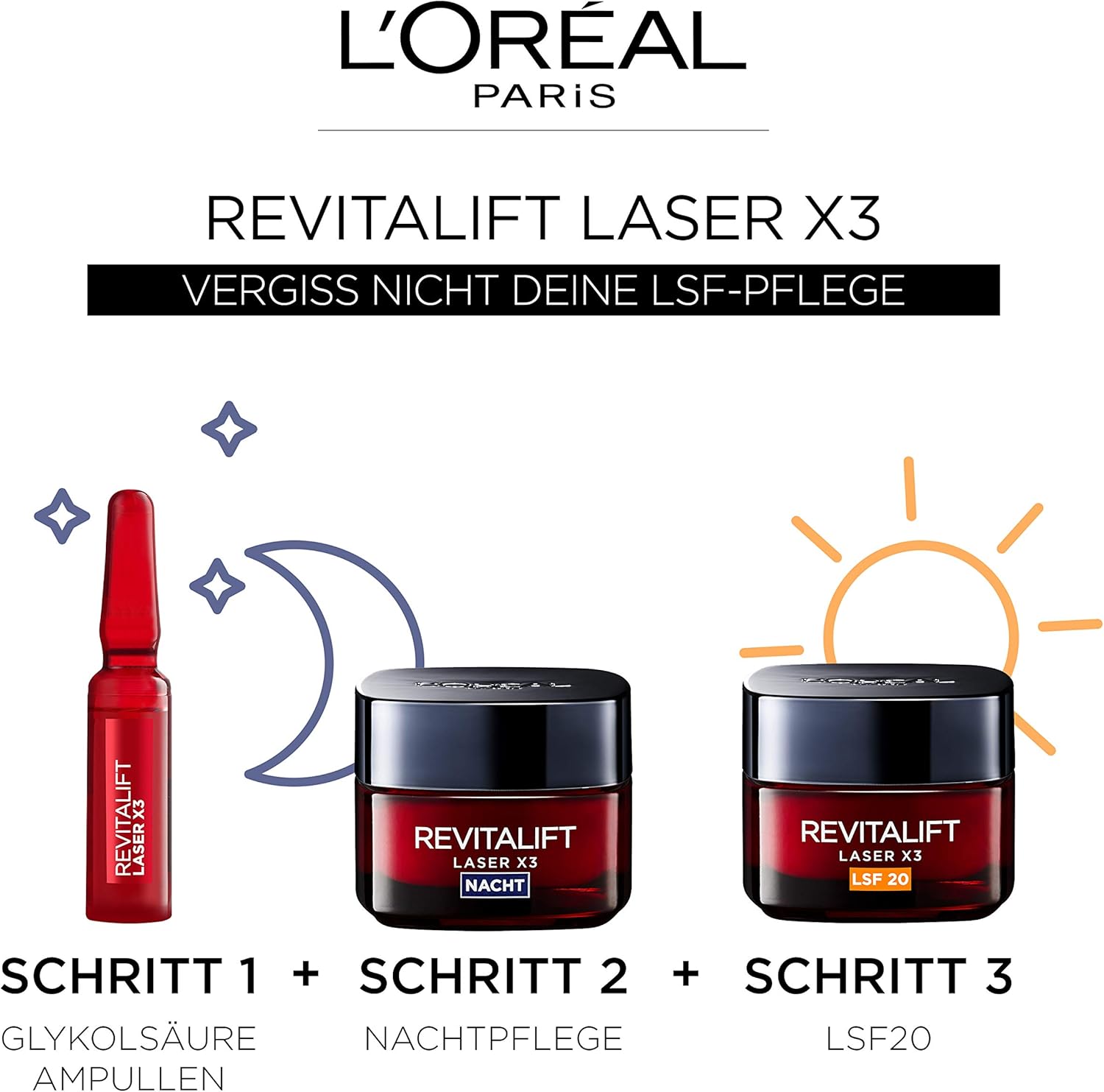 L'Oréal Paris Ampullen, Revitalift Laser X3, Anti-Aging Gesichtspflege mit Peeling-Effekt, 7-Tage-Kur, Glykolsäure - Image 5