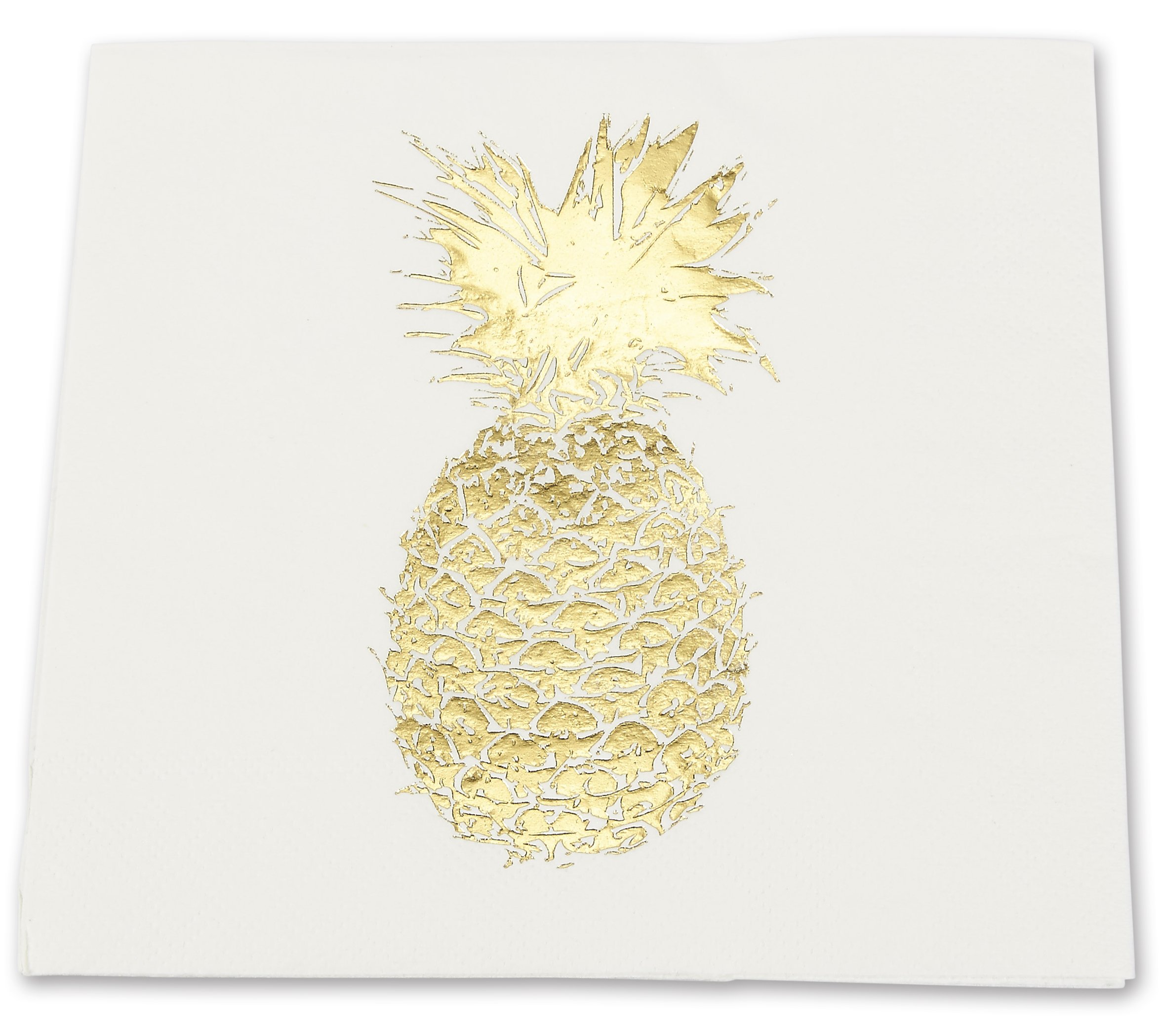 50 Pack Decorative Dinner Napkins - Disposable Paper Party Napkins with Gold Foil Pineapple, Perfect for Anniversary Decorations, Birthday Party Supplies, 6.5 x 6.5 Inches Folded, Gold and White - Image 8