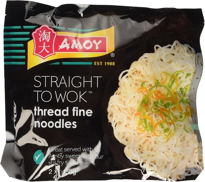 Amoy Straight to Wok Thread Fine Noodles, 2 x 150 g Amazon.co.uk