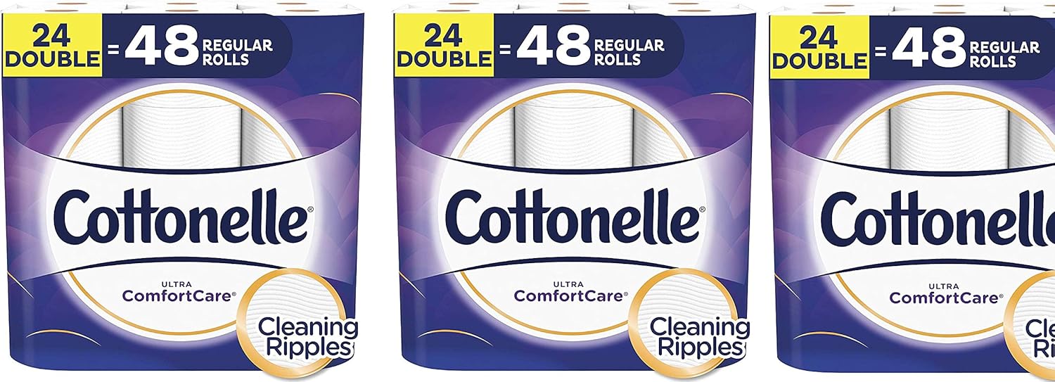 Cottonelle Ultra ComfortCare Soft Toilet Paper, 24 Double Rolls, Bath Tissue Health