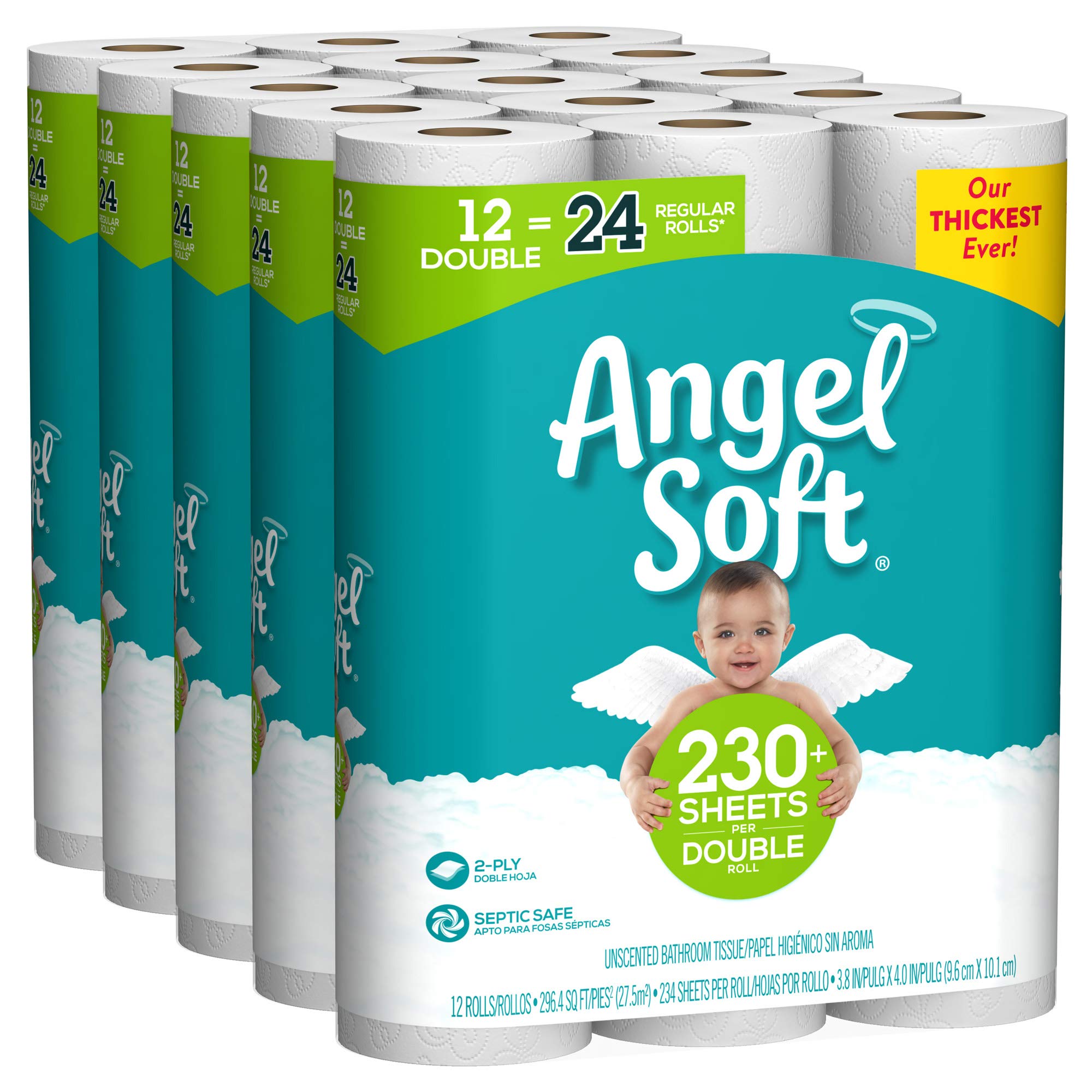 Angel Soft Toilet Paper Bath Tissue 60 Double Rolls 260 2 Ply Sheets Per Roll Buy Online In Bolivia At Desertcart Bo Productid 72254372