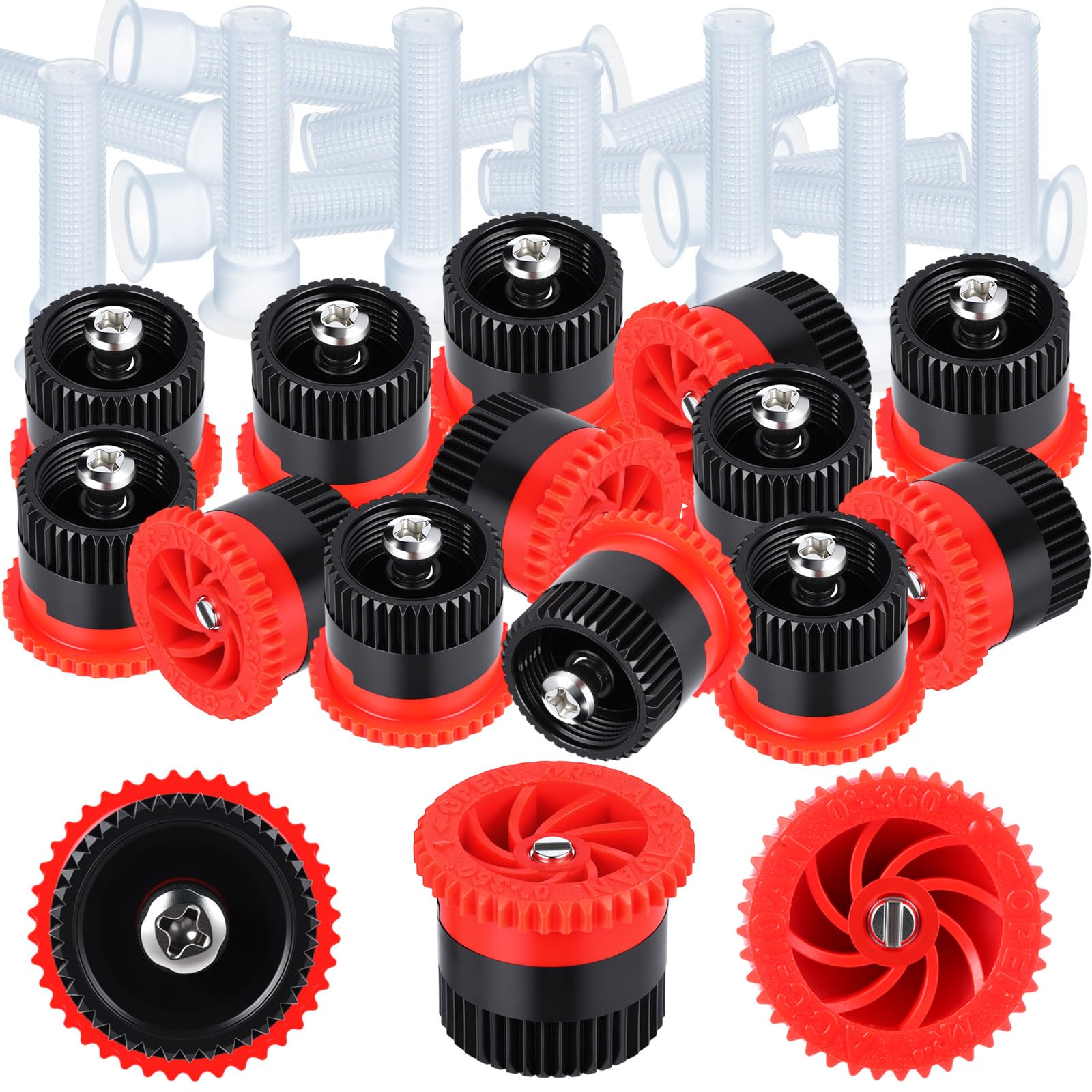 Photo 1 of Honoson 16 Pcs Variable Arc Nozzle Radius High Efficiency Replacement Pop up Sprinkler Heads Compatible with Rainbird, Hunter, Orbit Pop-up Sprinklers(Black,10 Van)