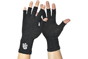 VS VITAL SALVEO VITAL SALVEO Fingerless Recovery Gloves Stretchy Hands Office Unisex Half Finger Typing Texting Circulation Gloves (Pair)