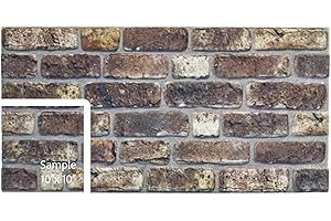 Dundee Deco 3D Wall Panels Faux Brick - Cladding Grey Brown Stone Look Wall Paneling, Styrofoam, Sample, Size 10 x 10 in.