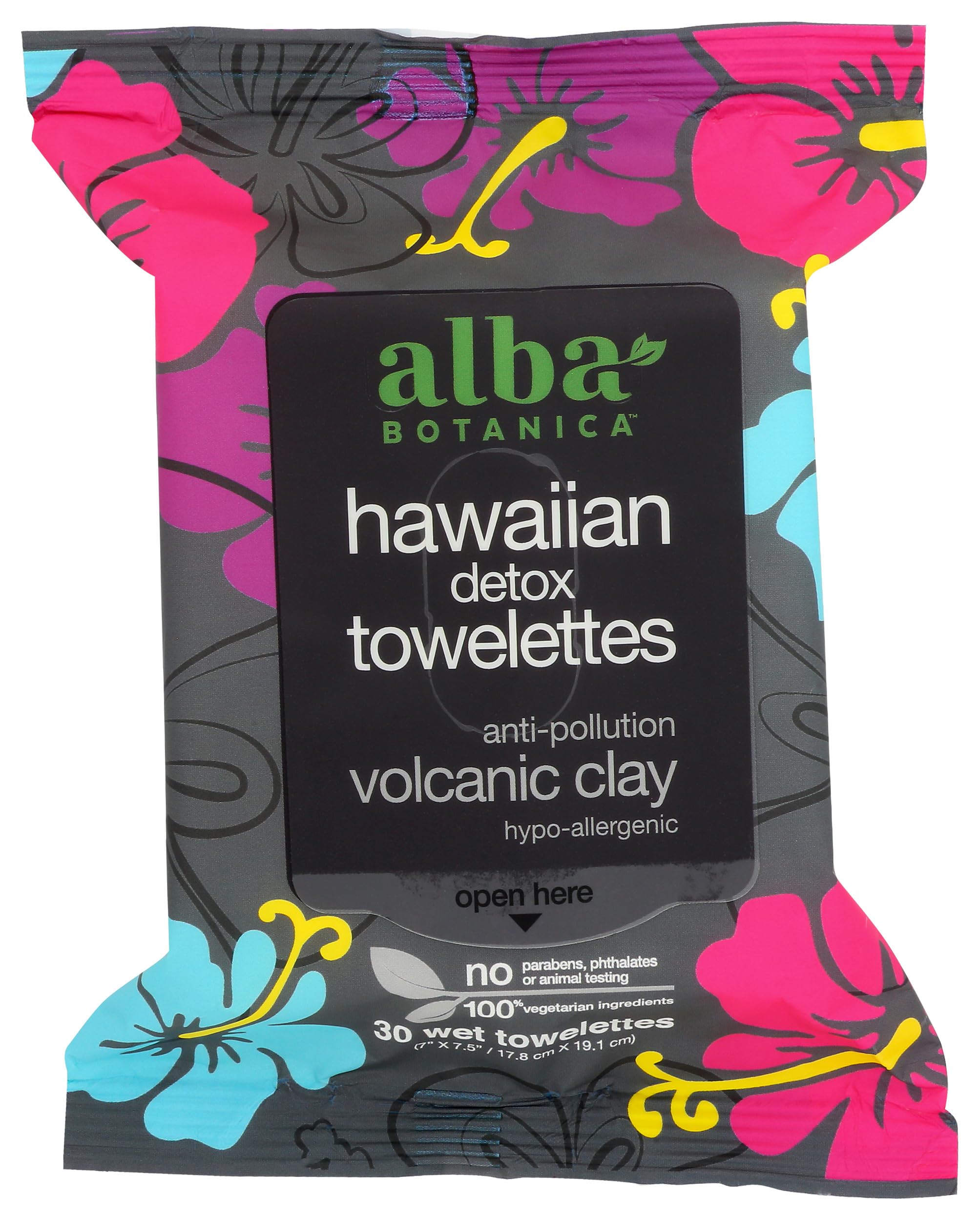 Alba Botanica Hawaiian Anti-pollution Volcanic Clay Towelettes, 100 g