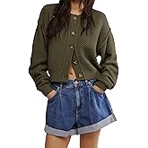 Cardigan Sweaters for Women,Long Sleeve Button Down Lightweight Cropped Short Cardigan