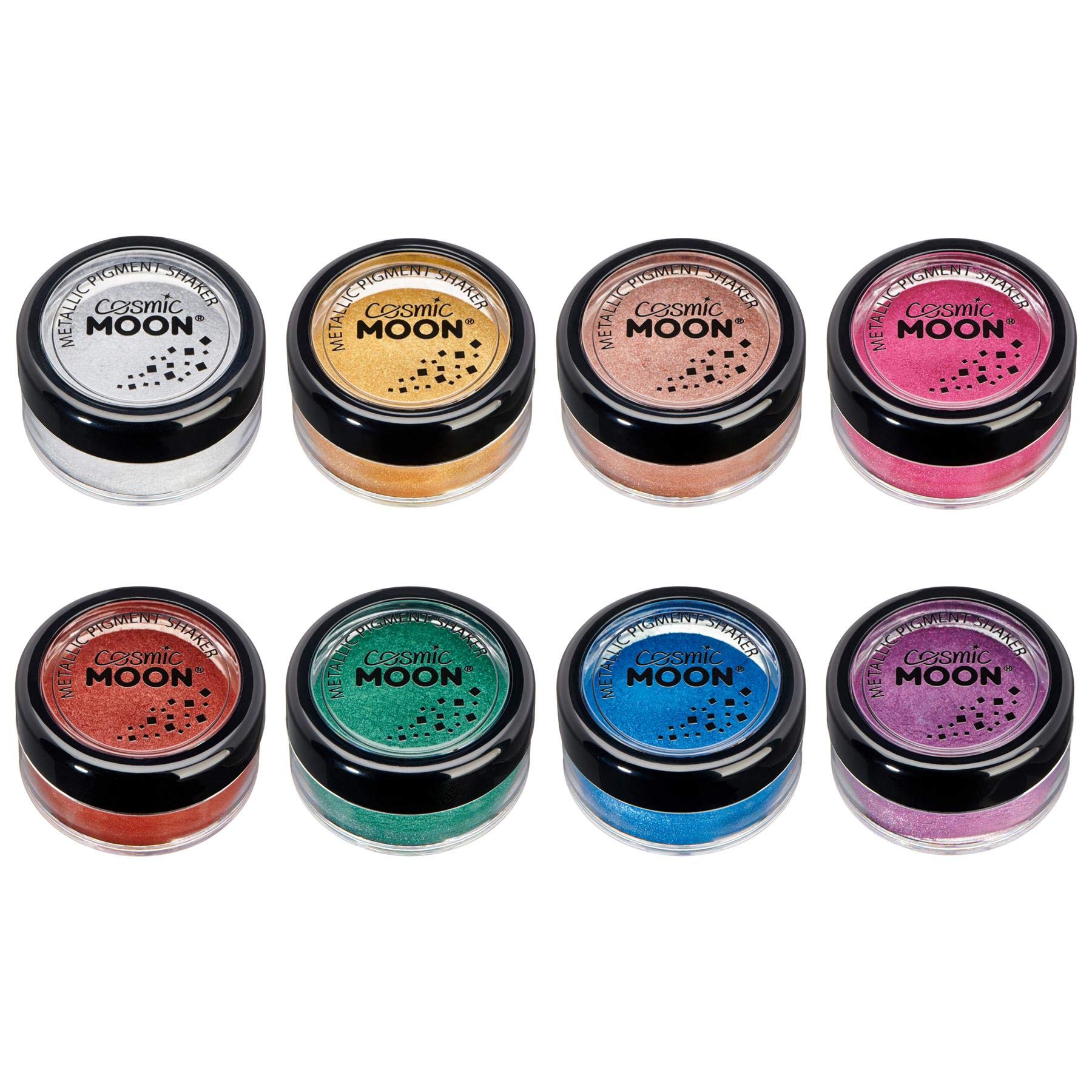 Matte Metallic Pigment Loose Face Powder - | Cosmic Moon | Cosmetic Pearlescent Powder | Eye Shadow, Makeup for Face, Eyes & Body (Set of 8) — image 1