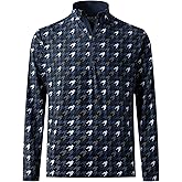 M MAELREG Quarter Zip Golf Pullover Men Dry Fit Long Sleeve Performance Wicking 1/4 Zip Full Print Pullover Mens Sweatshirt