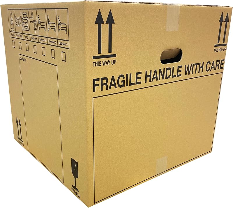 STAR SUPPLIES 10 Extra Large Cardboard Boxes 53x53x41cm with Handles