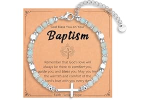 IKIATY Religious Cross Bracelet for Women Girls, Christian Gifts for Daughter Granddaughter Sister in Christ Friend Niece on Birthday Christmas Easter Valentines Day Graduation