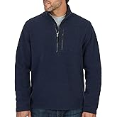 Coleman Men's Quarter Zip Pullover Knit Long Sleeve Sweatshirt with Zippered Chest Pocket and Stand-Up Collar