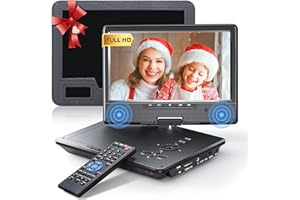 Arafuna 12.5" Portable DVD Player for Car, 10.5" HD Swivel Screen with Car Headrest Holder, 5-Hour Rechargeable, Support USB/SD/Sync TV, Regions Free, Last Memory
