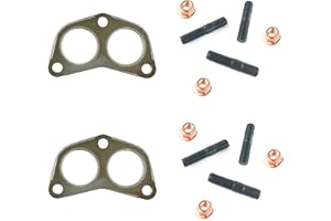 Exhaust Manifold to Pipe Gaskets + Studs + Nuts Set for Land Rover Discovery + Range Rover Classic by Allmakes 4x4
