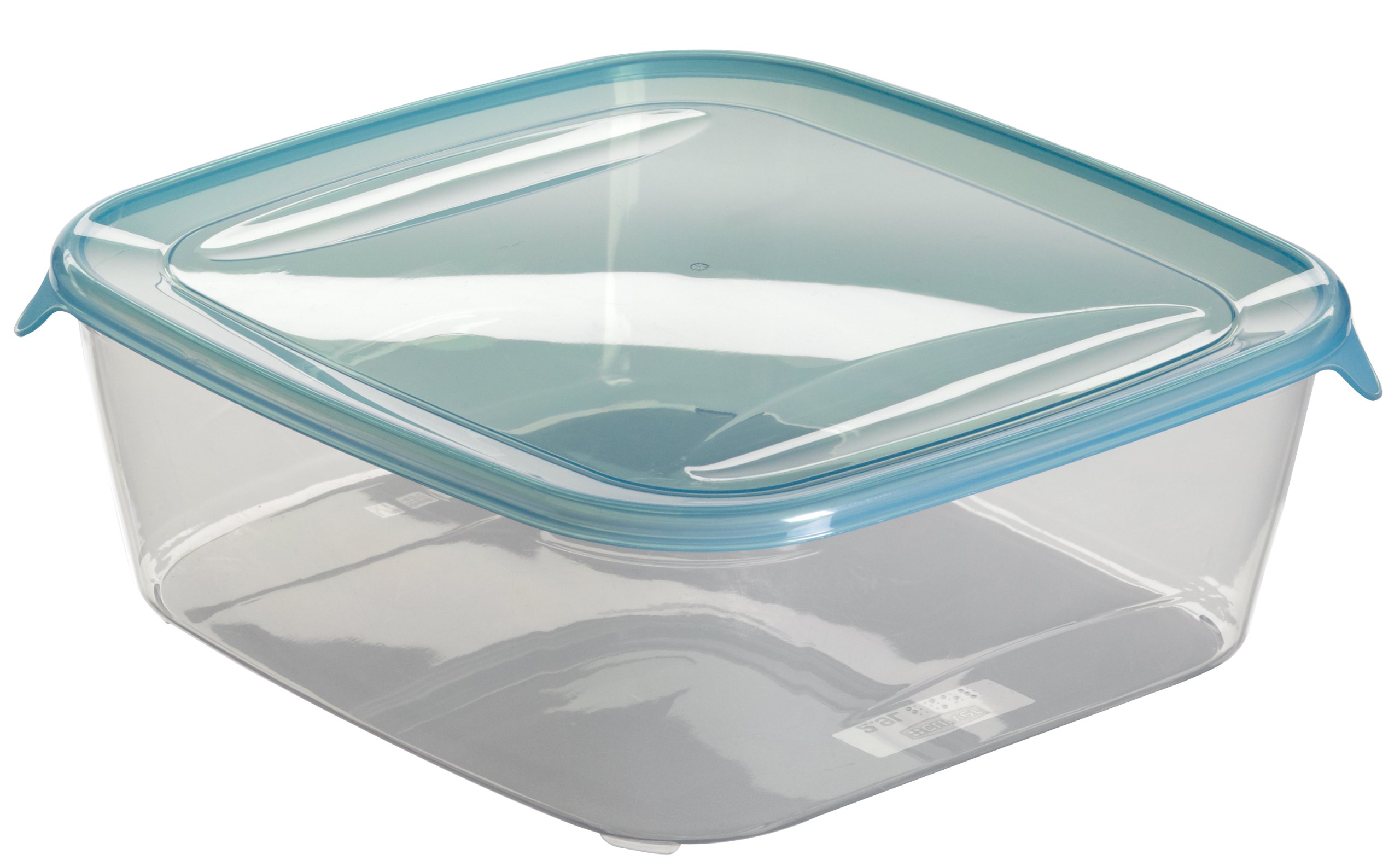 Curver 180507 Fresh’N Go Airtight Square Storage Box Transparent/Blue Polypropylene, Transparent/Bleu, 2,9L
