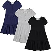 BTween 3 Piece Girls Summer Dress Set Short Sleeve Casual Skater Dresses